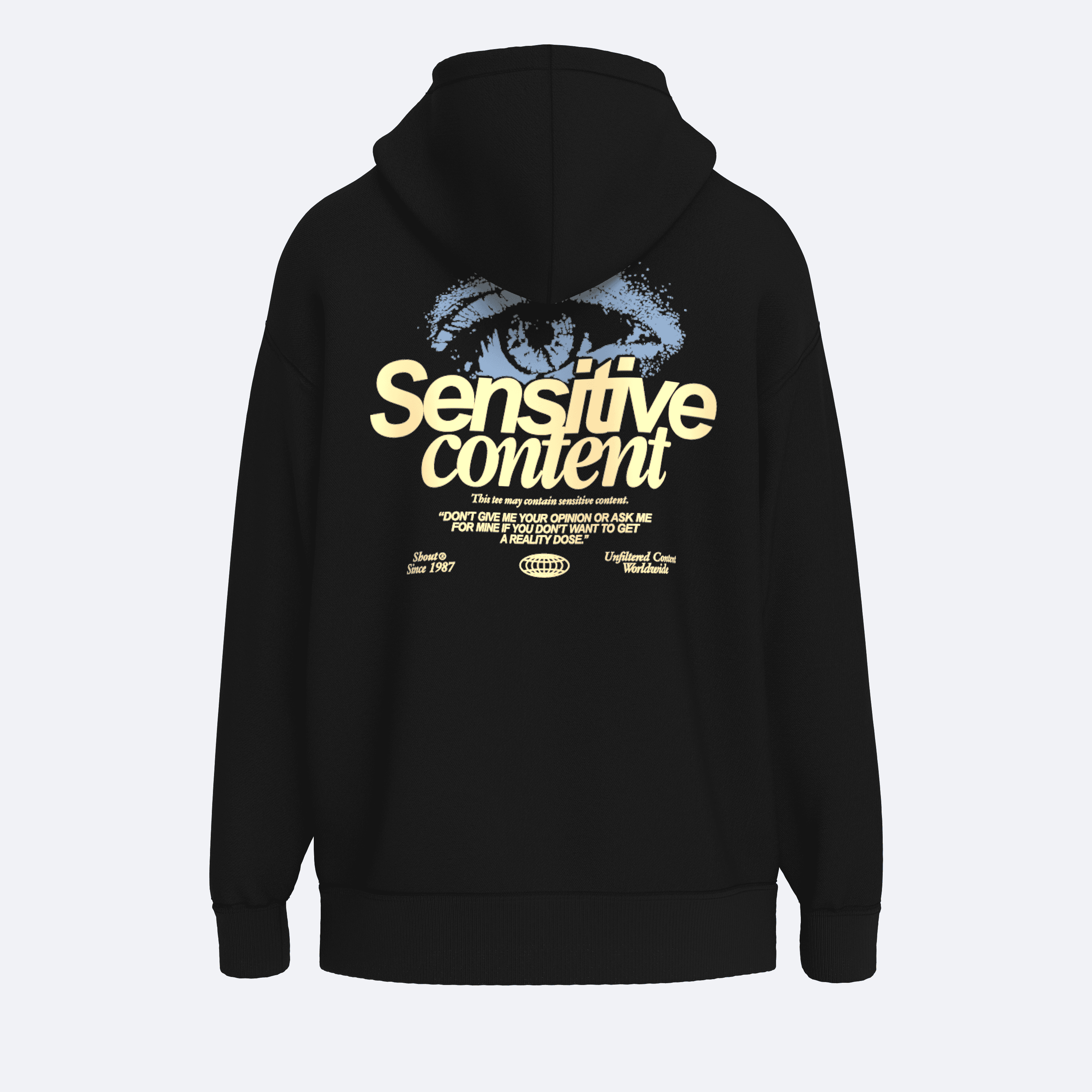 Shout Oversize Sensitive Content Unisex Hoodie